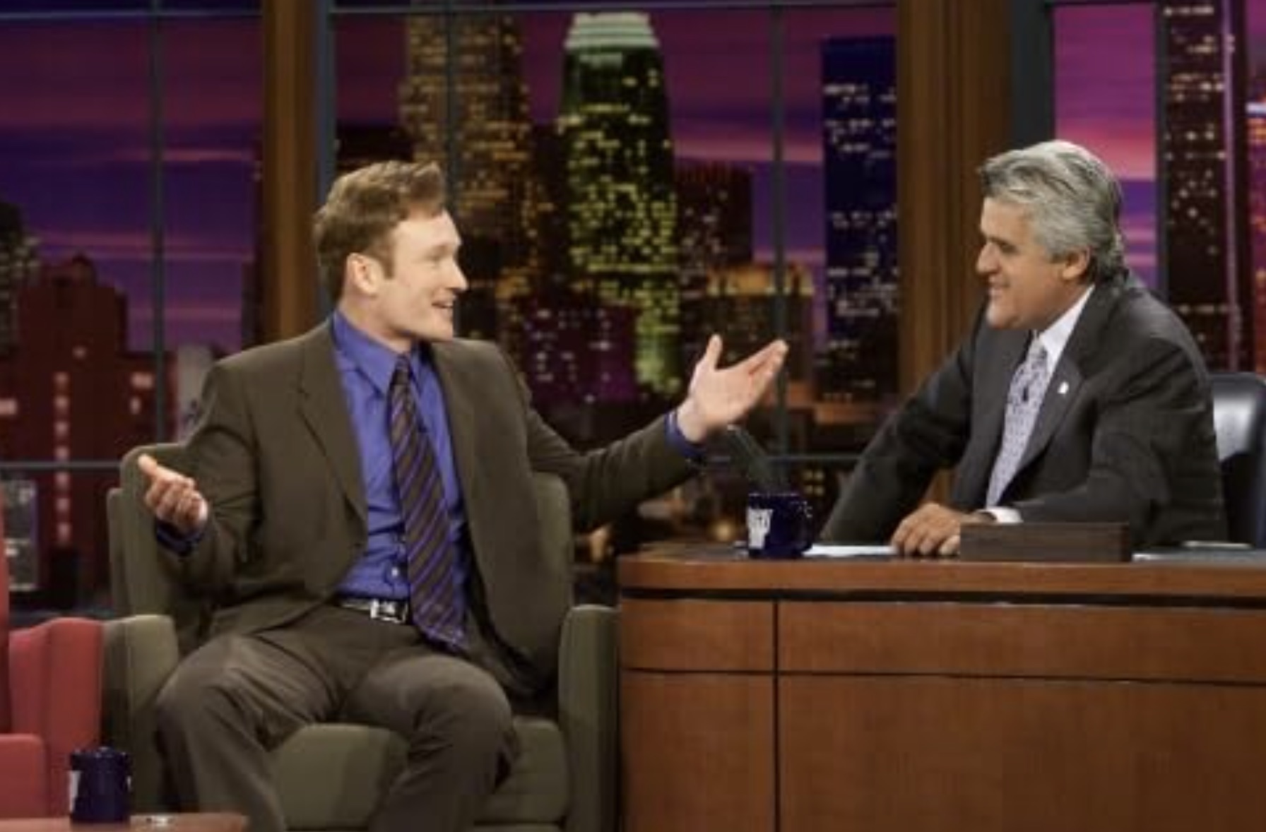 Conan O’Brien and Jay Leno. 